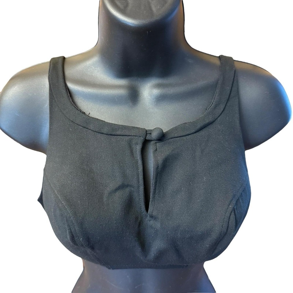 Vintage 60s‎ Elisabeth Stewart Bikini Top 34D Swimsuit Top Black Nylon Pin Up - Picture 2 of 12